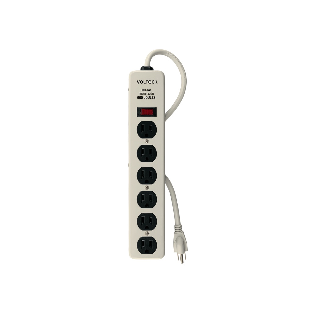 Multicontacto 14 AWG 6 entradas supresor de picos 600 joules - Pag 564