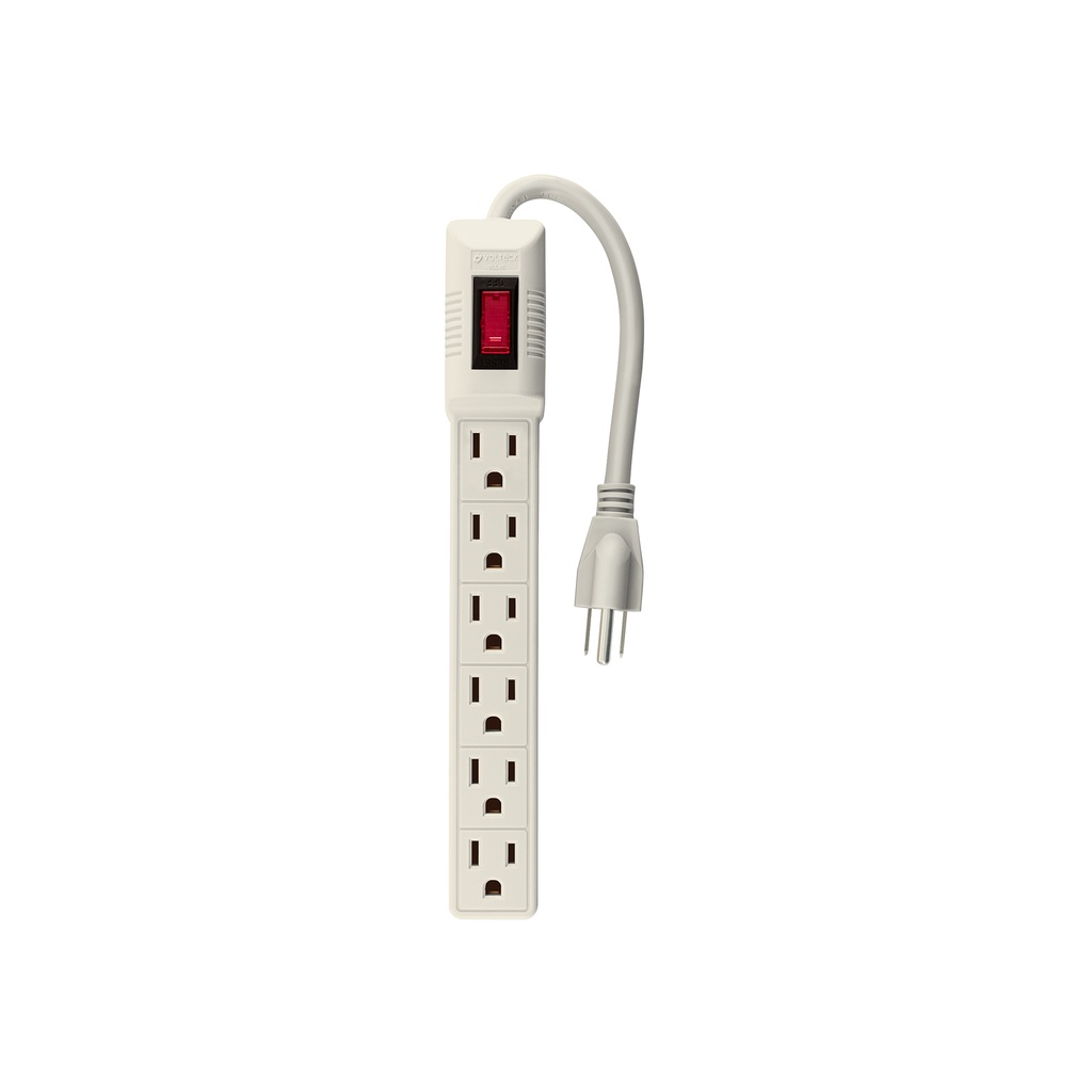 Multicontacto 16 AWG doméstico 6 entradas, Volteck - Pag 565