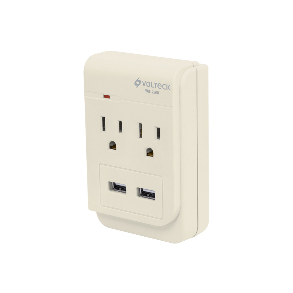 Multicontacto, 2 entradas,con 2 entradas USB, aterrizado - Pag 563