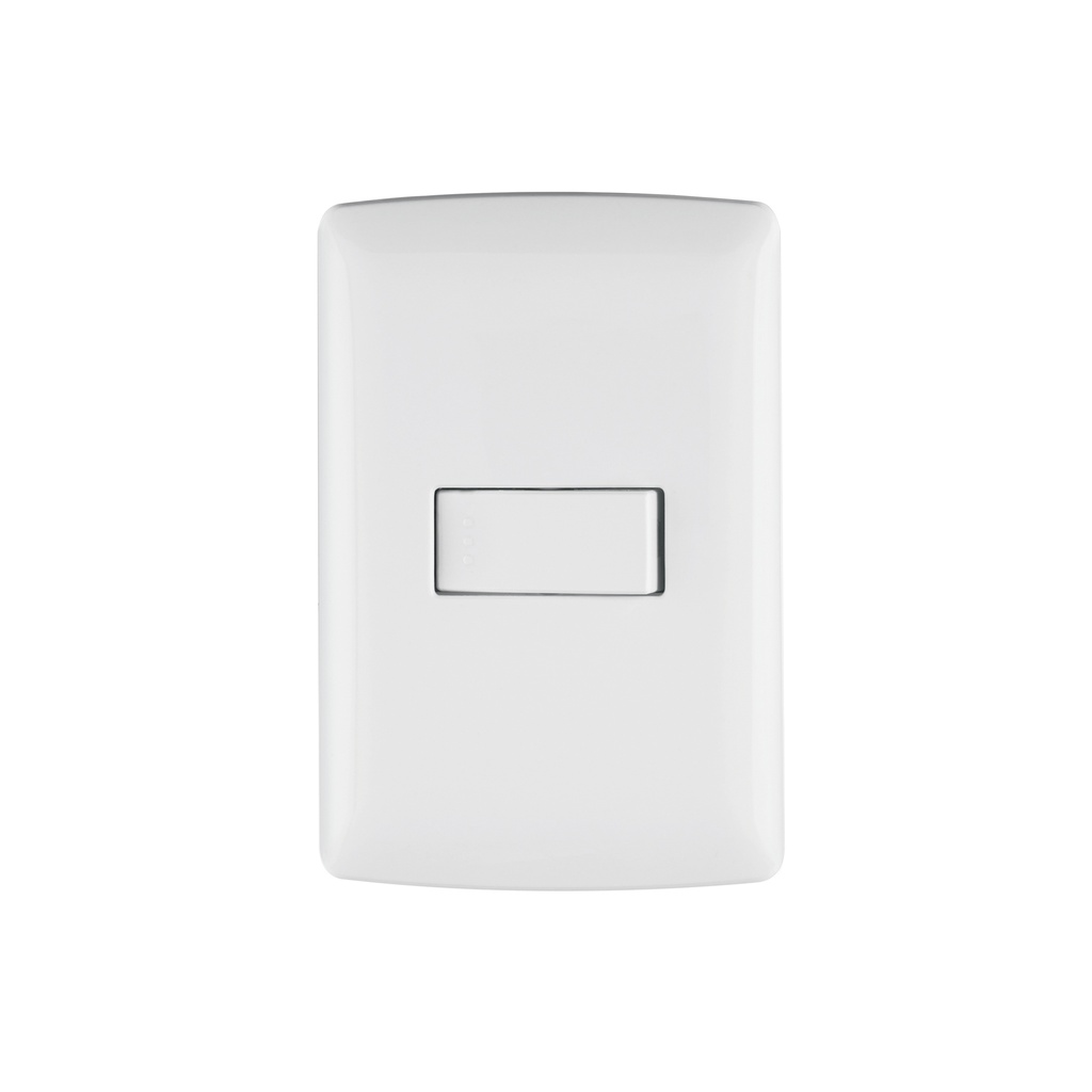 Placa armada 1 interruptor sencillo, blanco, línea Italiana - Pag 522