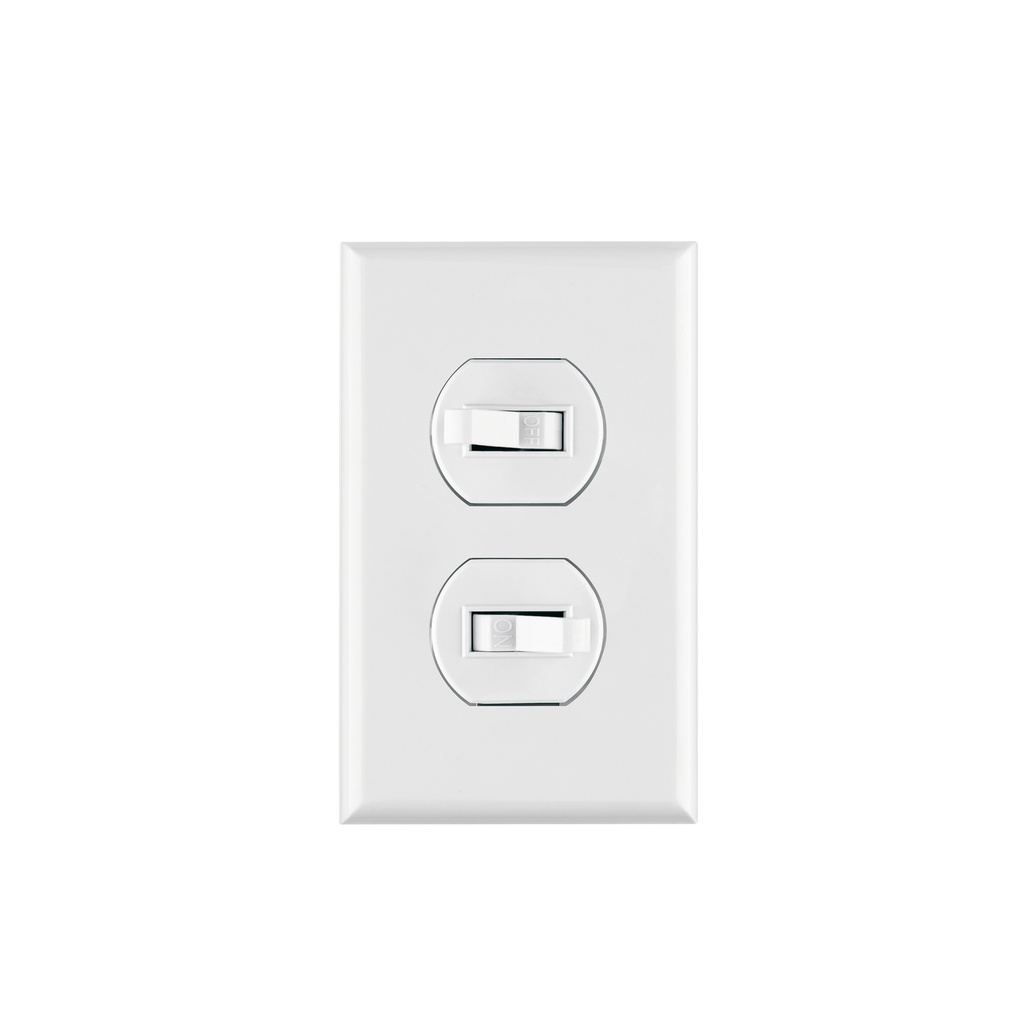 Placa armada 2 interruptores sencillo, línea Standard, blanc - Pag 537