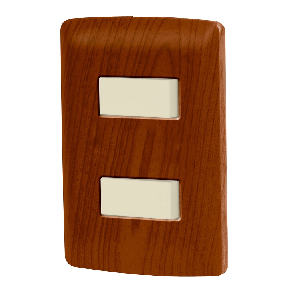 Placa armada 2 interruptores sencillos,madera,línea Italiana - Pag 522