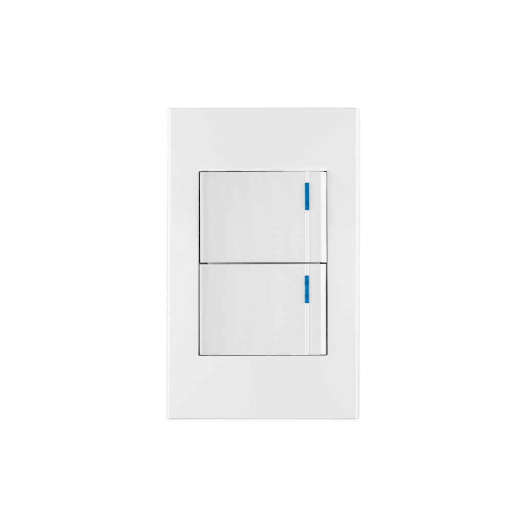 Placa armada 2interruptores 1de 3vías,1.5mod,Española blanco - Pag 528