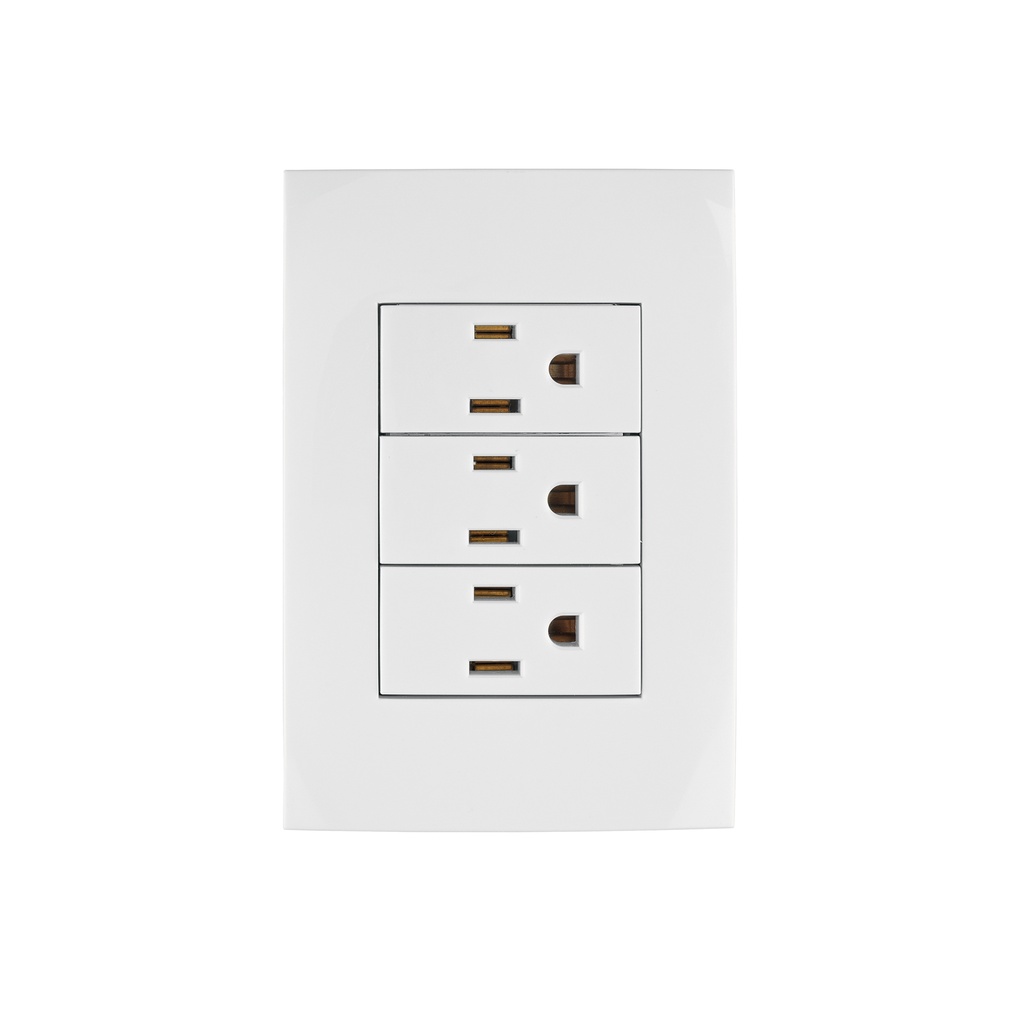 Placa armada 3 contactos aterrizados, línea Oslo, blanco - Pag 525