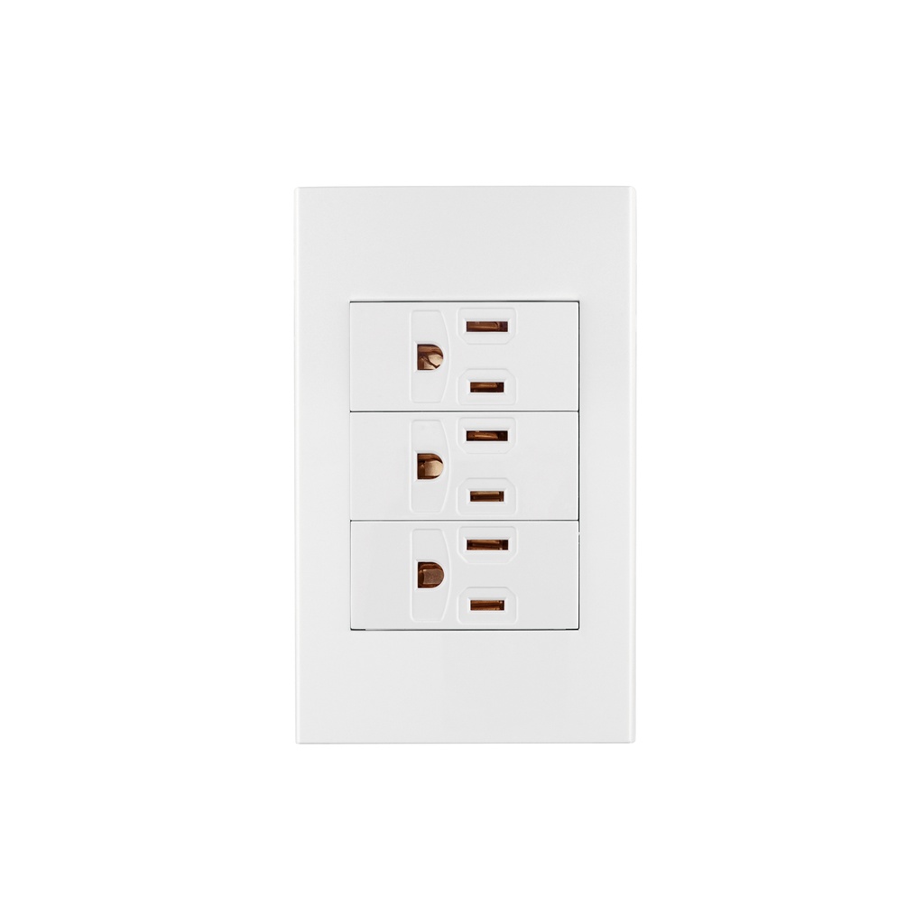 Placa armada 3 contactos, 1 módulo, Española, blanco - Pag 529