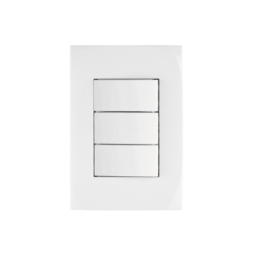 Placa armada 3 interruptores sencillos, línea Oslo, blanco - Pag 525