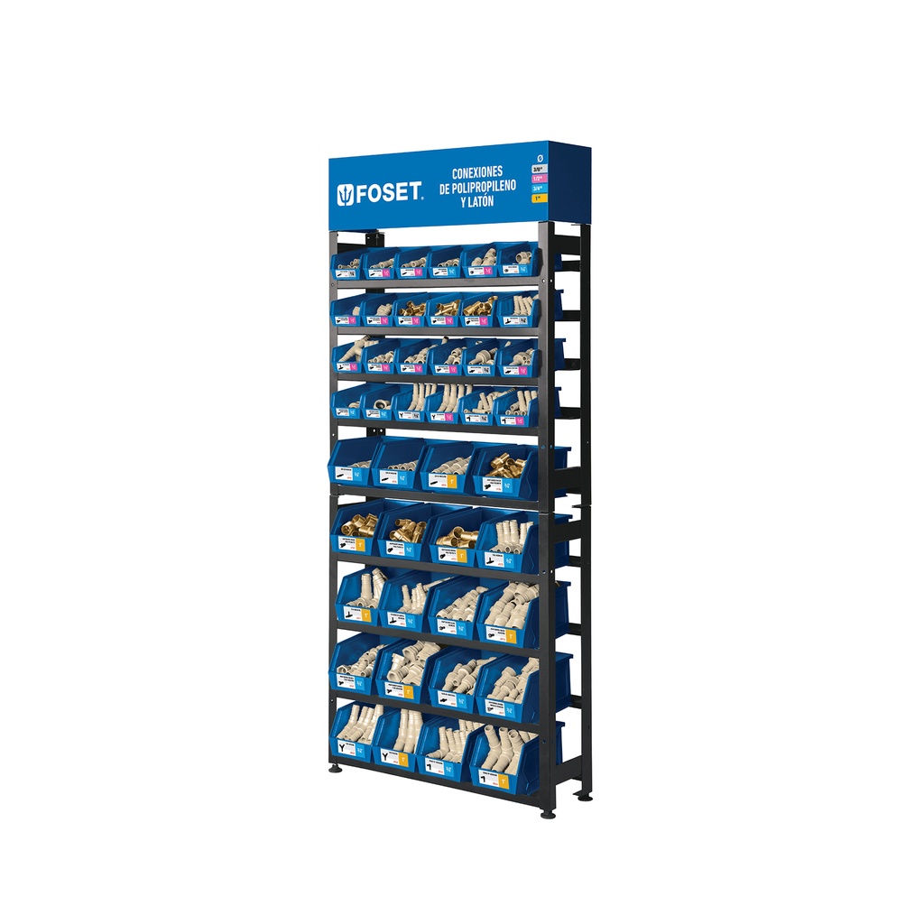Rack con conexiones para manguera de PP, Foset - Pag 733