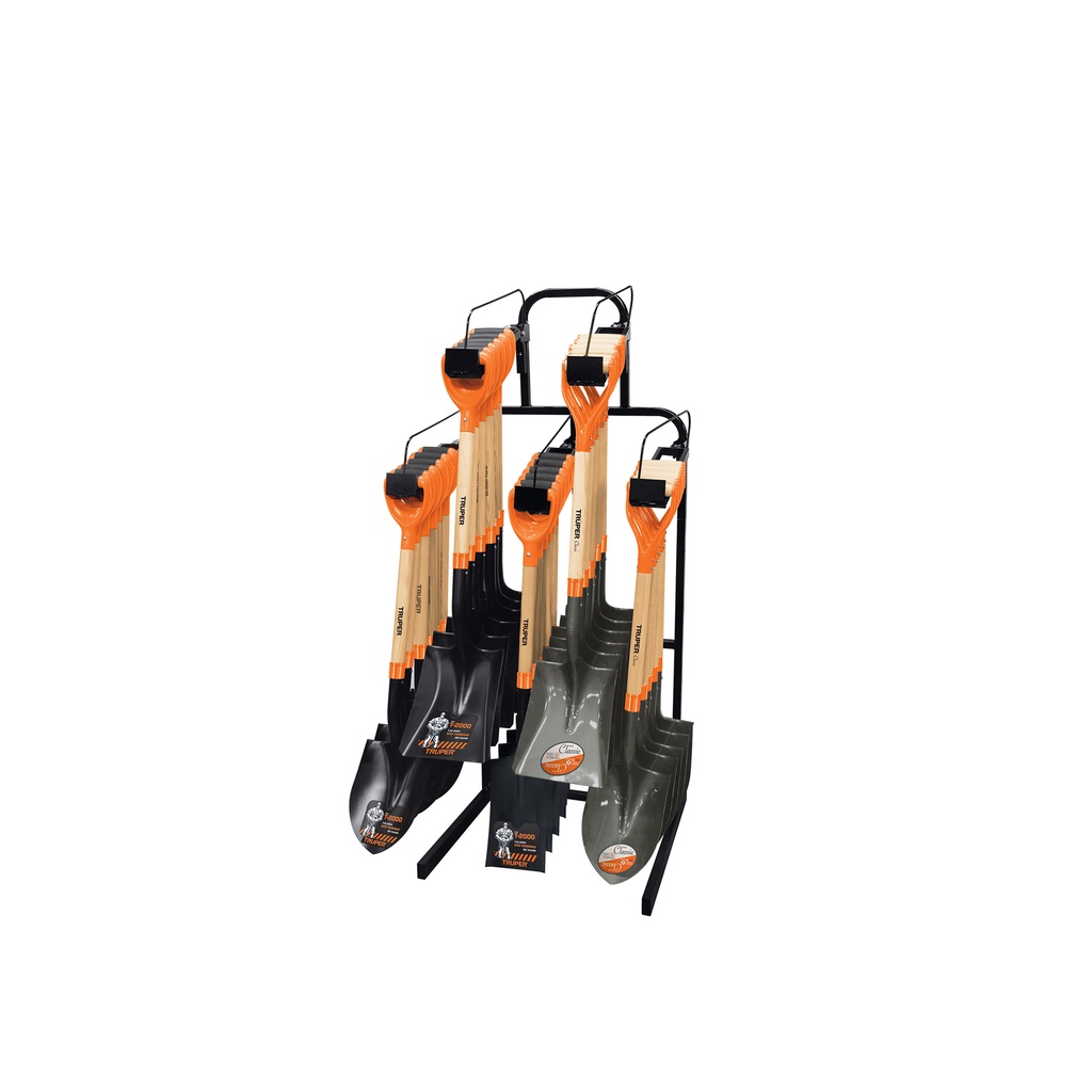 Rack para palas con mango 'Y' de pared para 30 pz, Truper - Pag 385, 807