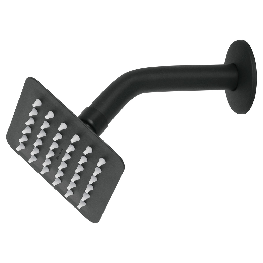 Regadera cuadrada 4', acero inox, con brazo, negro, Túbig - Pag 642