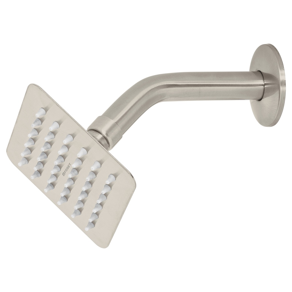 Regadera cuadrada 4', acero inox, con brazo, satín, Túbig - Pag 642