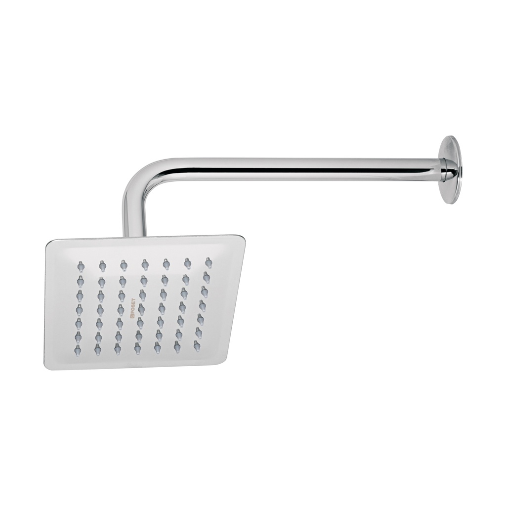 Regadera cuadrada 6', acero inox, con brazo, cromo, Túbig - Pag 642
