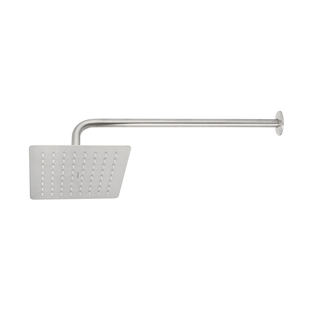 Regadera cuadrada 8', acero inox, con brazo, satín, Túbig - Pag 642