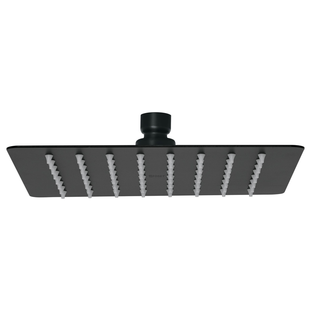 Regadera cuadrada 8', acero inox, sin brazo, negro, Túbig - Pag 642