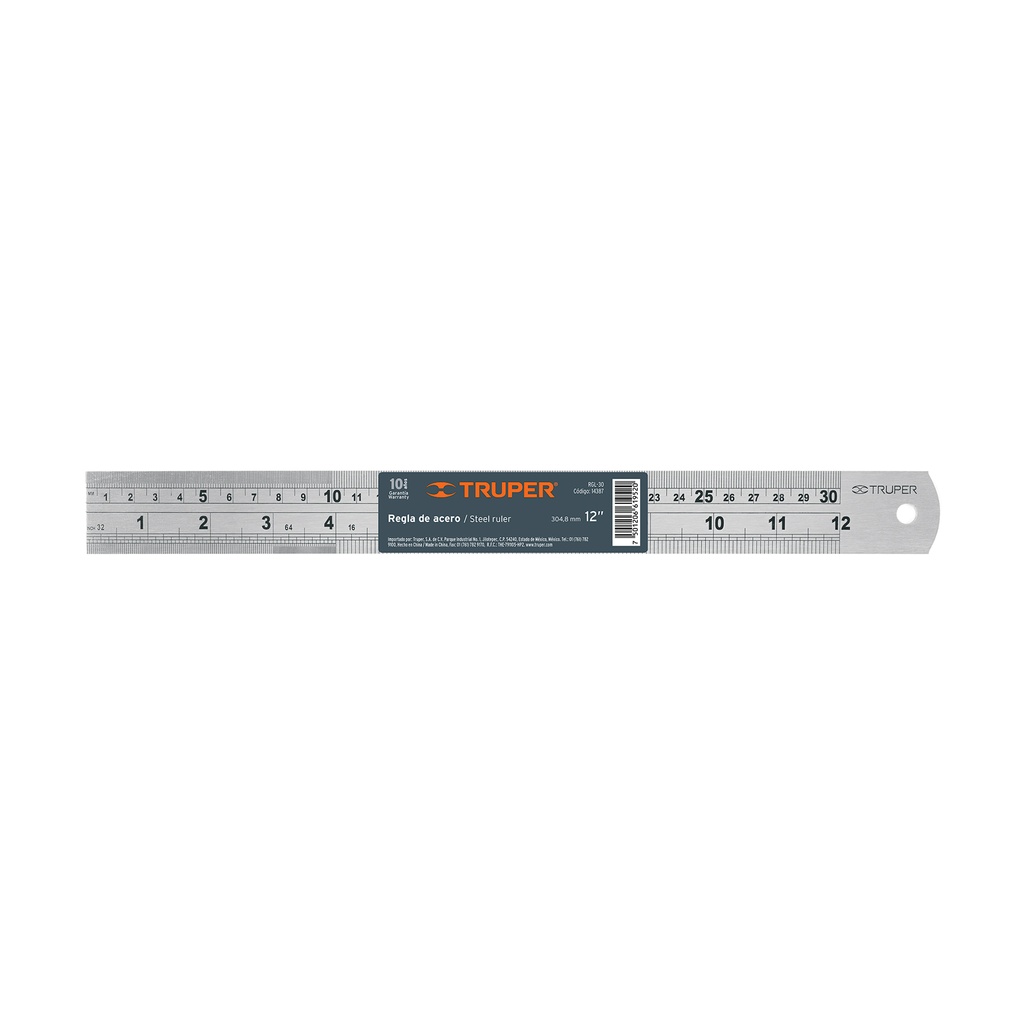 Regla 30 cm de acero inoxidable, Truper - Pag 199