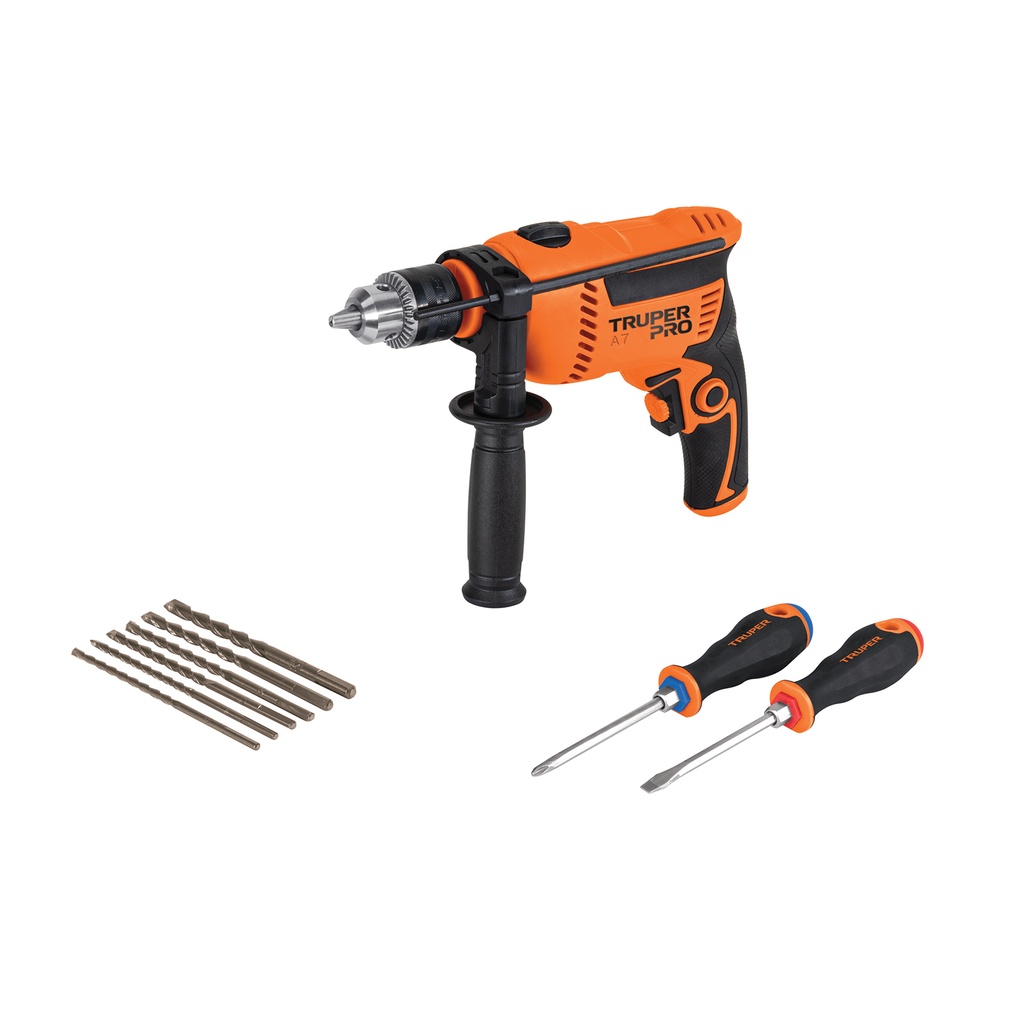 Rotomartillo 1/2' 650 W, 6 brocas y 2 desarmadores, Truper - Pag 337