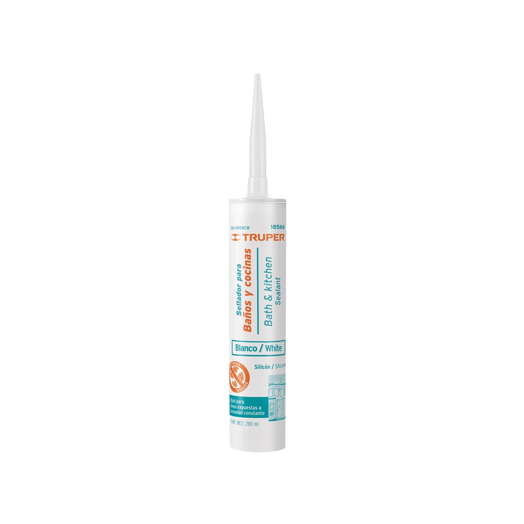 Sellador blanco para baños y cocinas, 280 ml, Truper - Pag 469