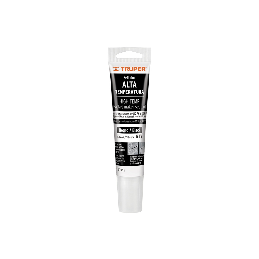 Sellador de silicón negro para altas temperaturas, 85 g - Pag 469