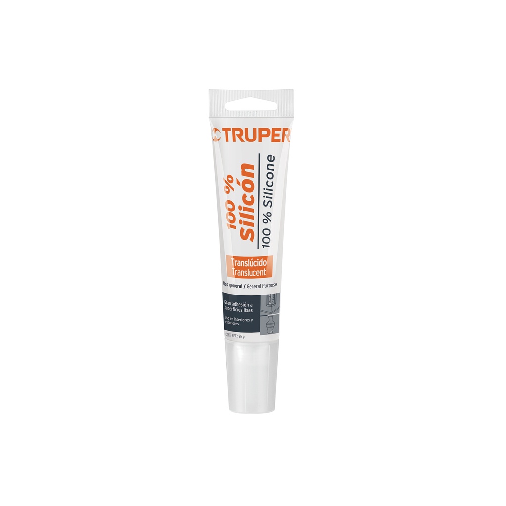 Sellador transparente 100% silicón de 85 g, Truper - Pag 469