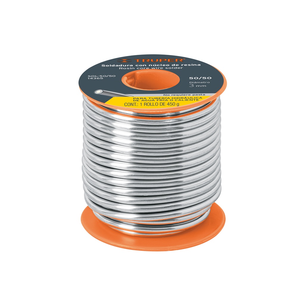 Soldadura con núcleo resina 50/50, tubería hidráulica, 450 g - Pag 473