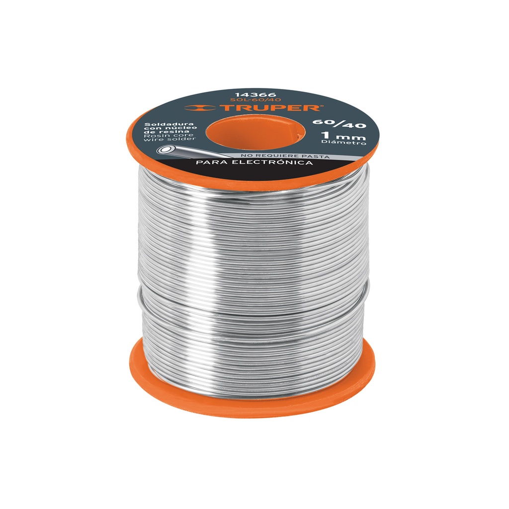 Soldadura con núcleo resina 60/40, para electrónica, 450 g - Pag 473