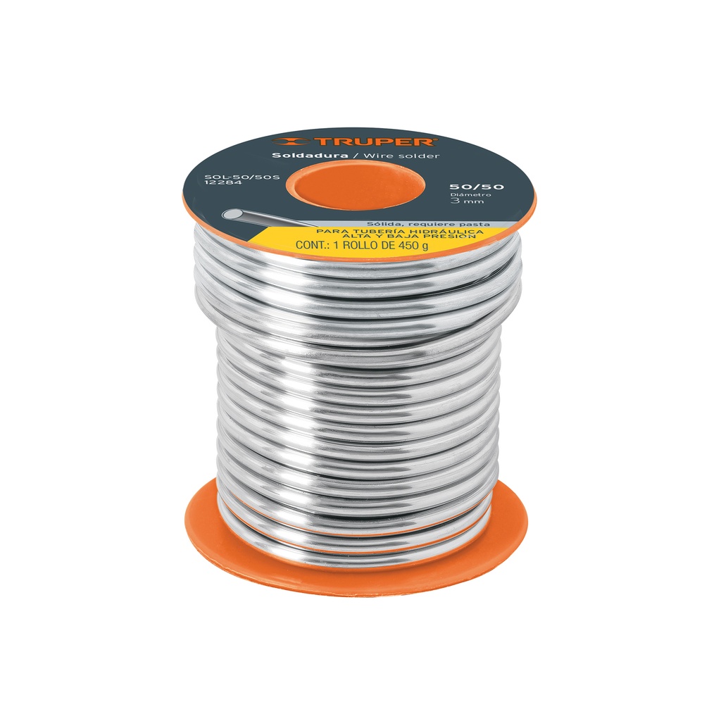 Soldadura sólida 50/50 para tubería hidráulica, 450 g - Pag 473