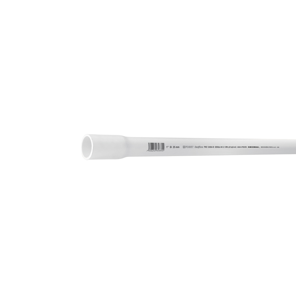Tubo de 1' de PVC hidráulico cédula 40, de 3 m, Foset - Pag 696