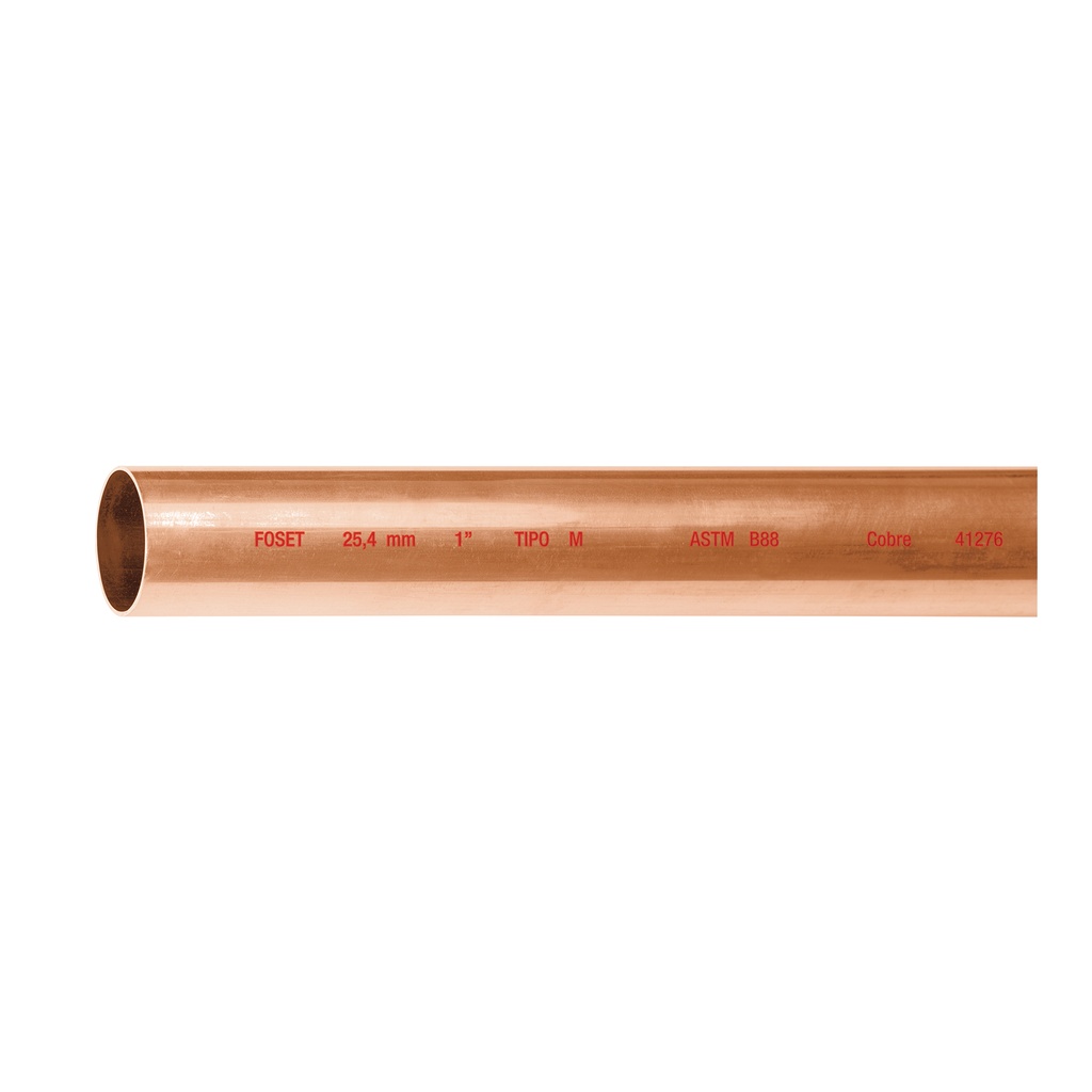 Tubo de 1' de cobre tipo 'M' , de 3 m, Foset - Pag 710