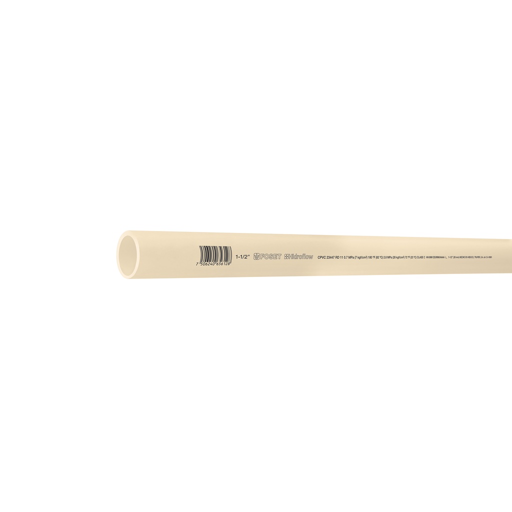 Tubo de 1-1/2' de CPVC hidráulico RD 11 de 3 m, Foset - Pag 698