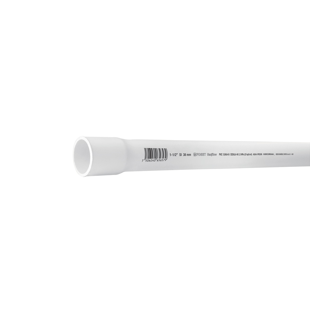 Tubo de 1-1/2' de PVC hidráulico cédula 40, de 3 m, Foset - Pag 696