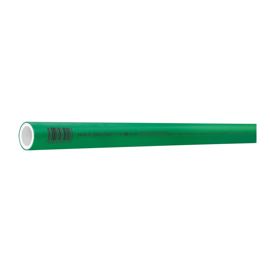 Tubo de 1-1/4' de PPR hidráulico de 4 m, Foset - Pag 702