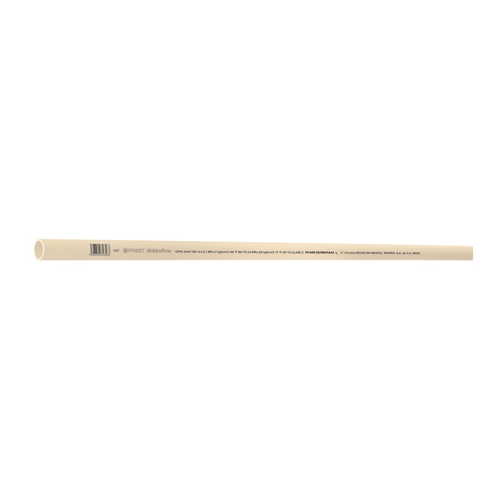 Tubo de 1/2' de CPVC hidráulico RD 13.5 de 3 m, Foset - Pag 698