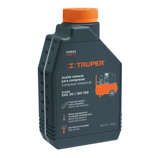 [T102533] Aceite mineral para compresor, 946ml (32oz), Truper - Pag 119, 274