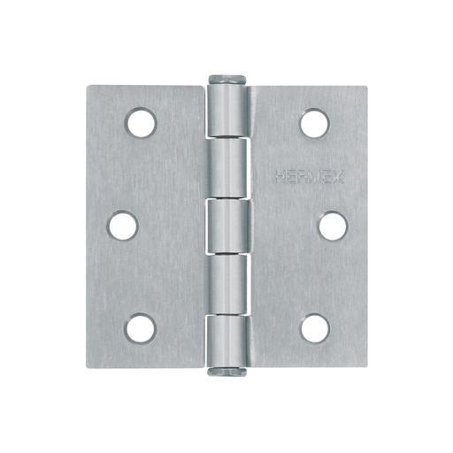 [T43260] Bisagra cuadrada 2-1/2' acero cromo mate, plana, Hermex - Pag 766