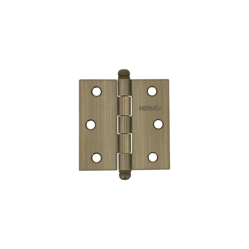 [T43245] Bisagra cuadrada 2-1/2' acero latonado antiguo, redonda - Pag 766