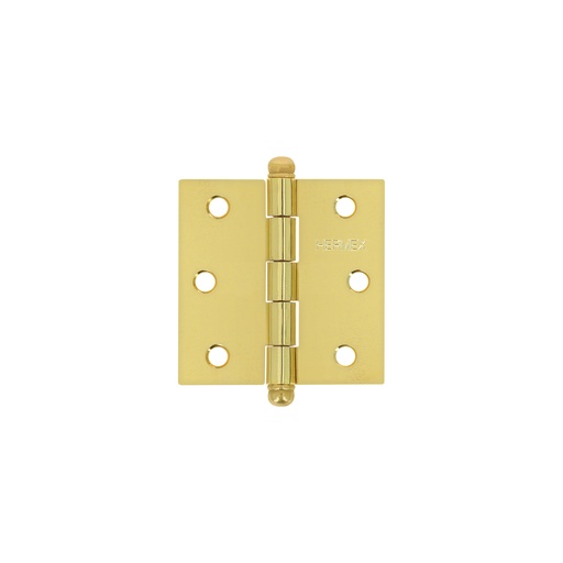 [T43231] Bisagra cuadrada 2-1/2'acero latonado, redonda, Hermex - Pag 766