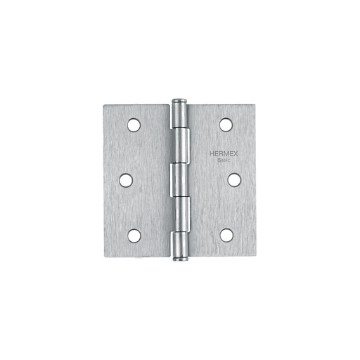 [T23687] Bisagra cuadrada 3', acero cromo mate, plana, Hermex Basic - Pag 767
