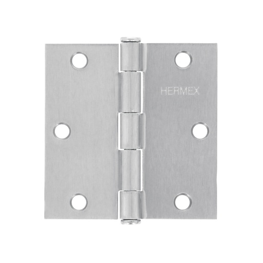 [T43262] Bisagra cuadrada 3-1/2' acero cromo mate, plana, Hermex - Pag 766