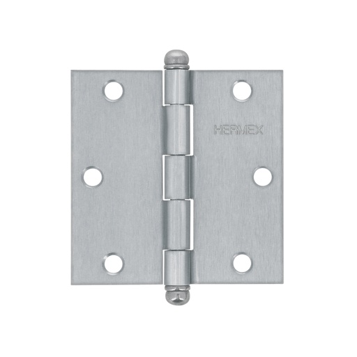 [T43257] Bisagra cuadrada 3-1/2' acero cromo mate, redonda, Hermex - Pag 766