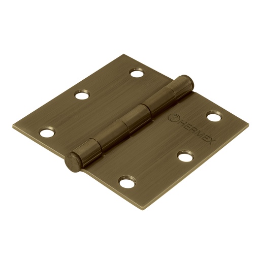 [T43252] Bisagra cuadrada 3-1/2' acero latonado antiguo, plana - Pag 766
