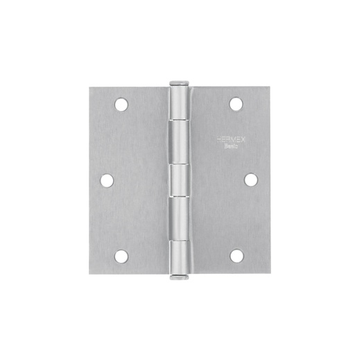 [T23688] Bisagra cuadrada 3-1/2', acero cromo mate,plana,Hermex Basic - Pag 767