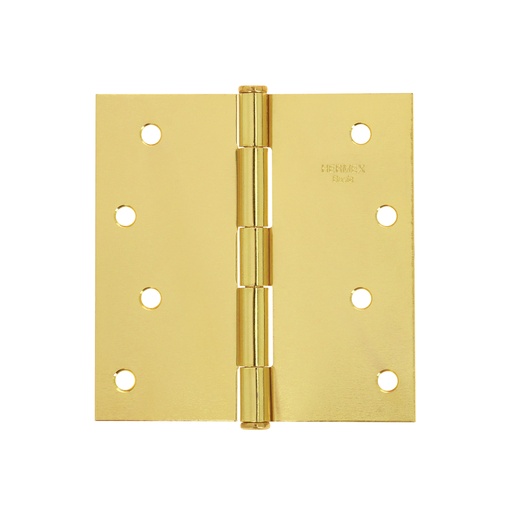 [T23686] Bisagra cuadrada, 4', acero latonado, plana, Hermex Basic - Pag 767