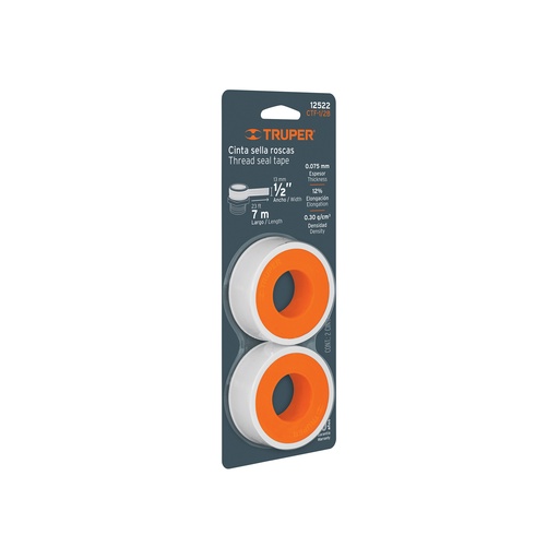 [T12522] Blíster con 2 cintas sella roscas 1/2' x 7 m, uso general - Pag 113