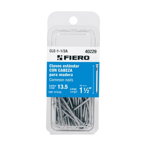 [T40229] Blíster con 70 clavos estándar 1-1/2' con cabeza, Fiero - Pag 744, 761