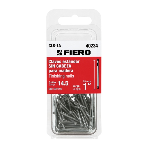 [T40234] Blíster con 90 clavos estándar 1' sin cabeza, Fiero - Pag 744, 761