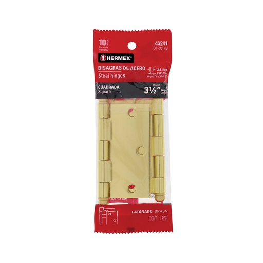 [T43241] Bolsa con 2 bisagras cuadradas 3-1/2'acero latonado, redonda - Pag 766