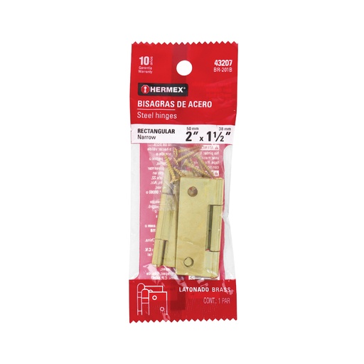 [T43207] Bolsa con 2 bisagras rectangulares 2', acero latonado - Pag 768