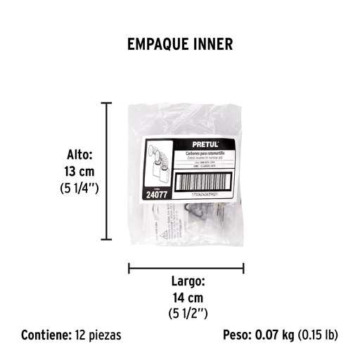 [T24077] Bolsa con 2 carbones de repuesto para ROTO-1/2P4, Pretul - Pag 350