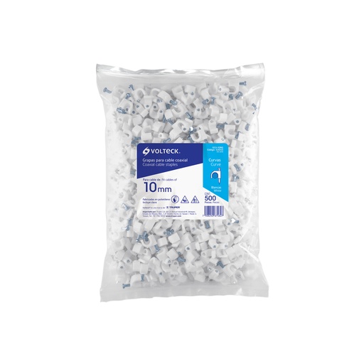 [T43041] Bolsa con 500 grapas blancas de 6 mm para cable redondo - Pag 515