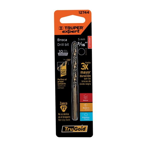 [T12744] Broca HSS 3/16' Trugold para metal en blíster, Expert - Pag 55
