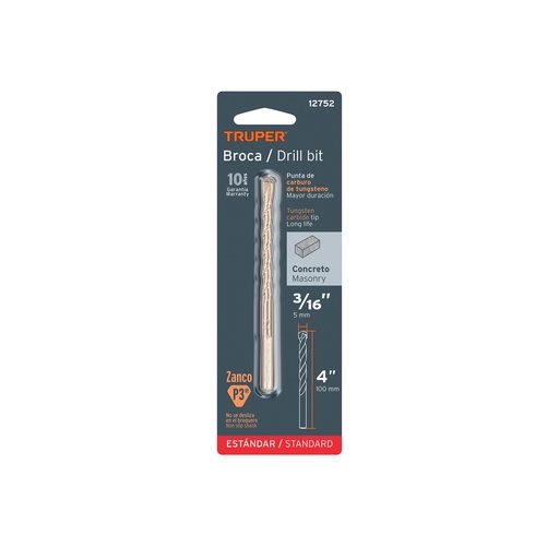 [T12752] Broca para concreto de 3/16 x 4' en blíster, Truper - Pag 76